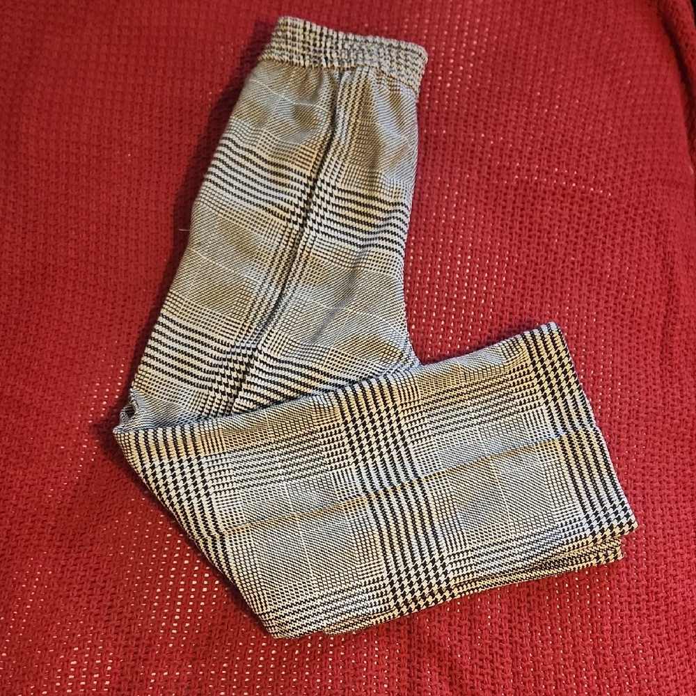 H & M Plaid HOUNDSTOOTH PULL ON TROUSERS SZ 6
